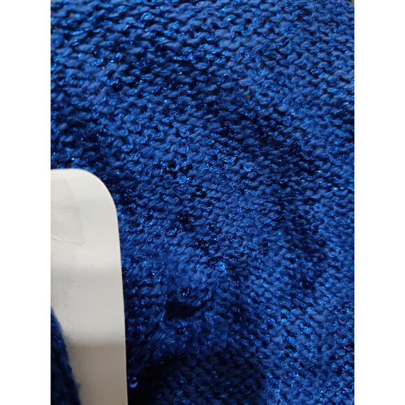 White Stag XXL 20 Womens Plus Size Sweater Blue Sequin Knit Open Front Cardigan - Picture 6 of 11